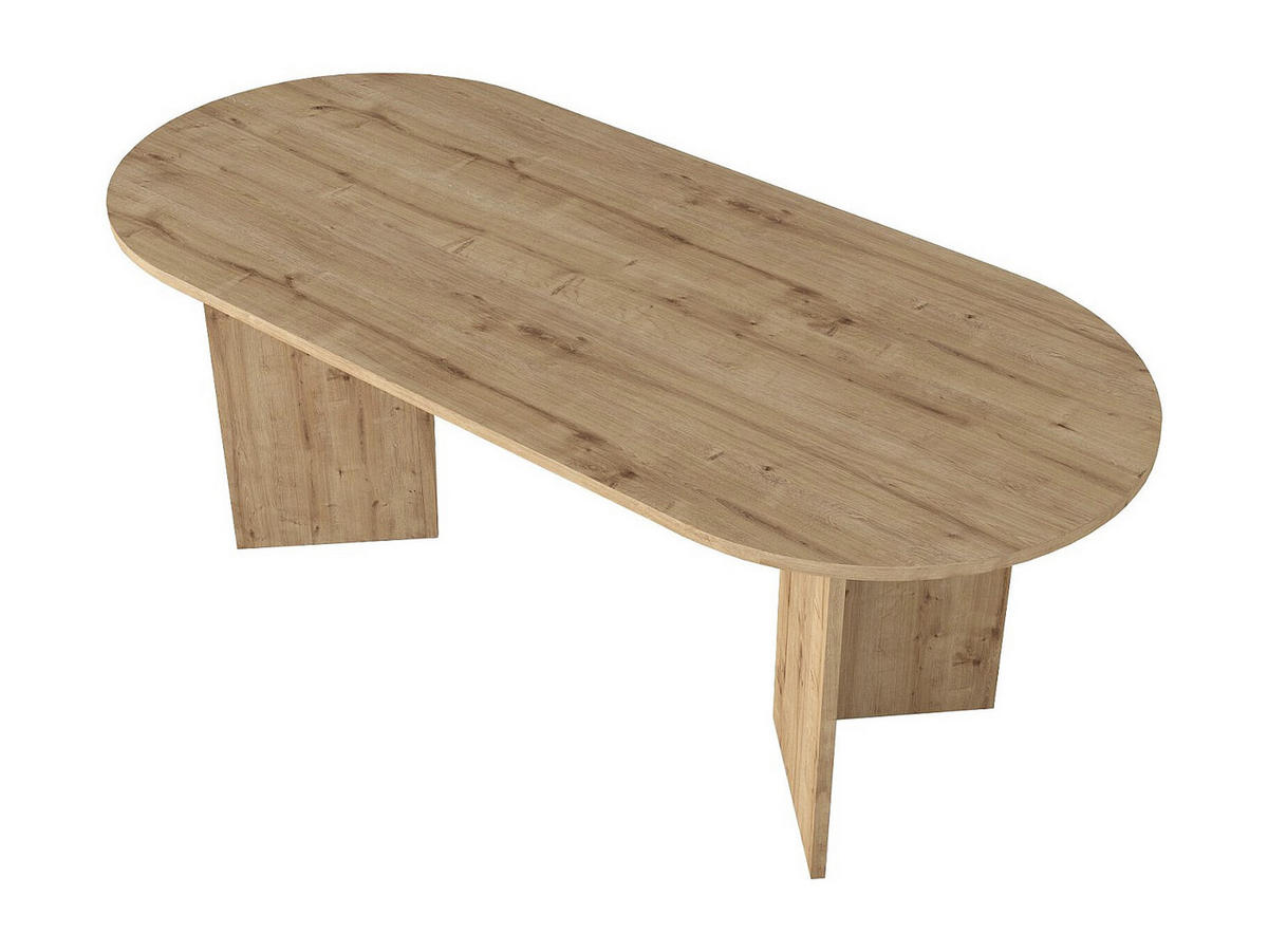 ESSTISCH 8 Personen - Holzfarben hell - TOPANIA - Naturfarben, Holz (90/200/74.7cm) - Vente-Unique