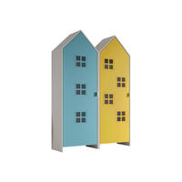 REGALSCHRANK Set Kania 115x37x171 MDF Weiß /Bunt - Blau/Gelb, Holzwerkstoff (115/171/37cm) - 58aufmkessel