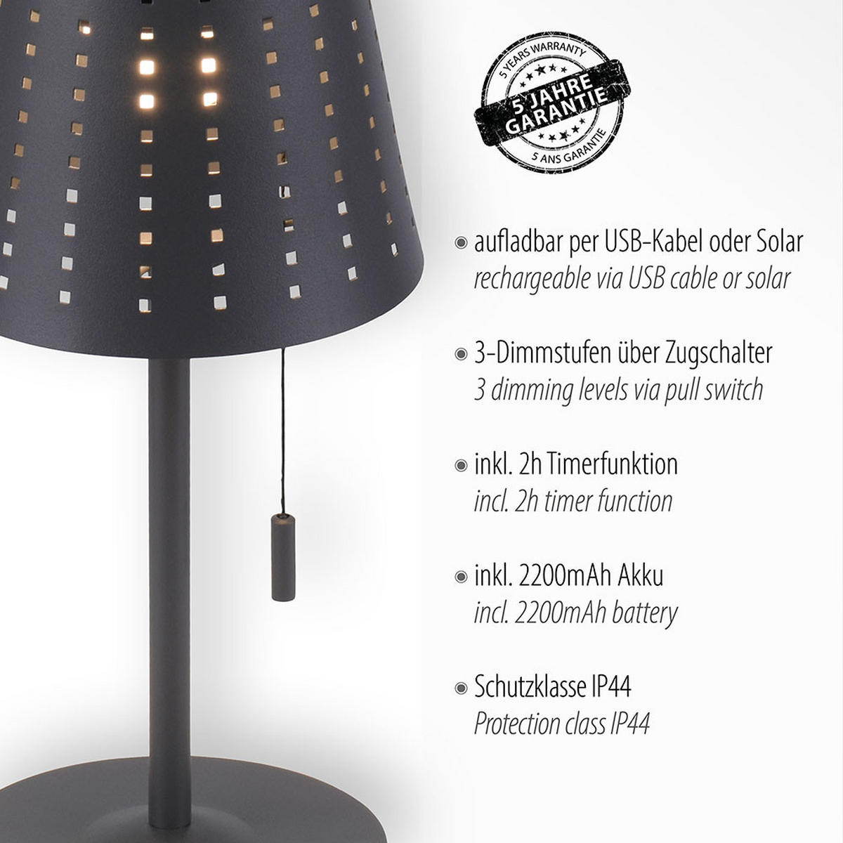 LED AUSSENLEUCHTE Metall Anthrazit - Anthrazit, Metall (14/14/30cm)