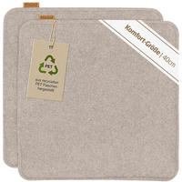 SITZKISSEN mit Antirutschnoppen 2er-Set - Beige, Textil (40/40/2cm) - Miqio Design