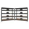 SCHWERLASTREGAL Rhino 2er-Set mit 2x 180x200x60 cm 5 Spanplatten-Ebenen 8mm Fachlast 500 kg Schwarz - Schwarz, Metall (400/180/60cm) - PROREGAL