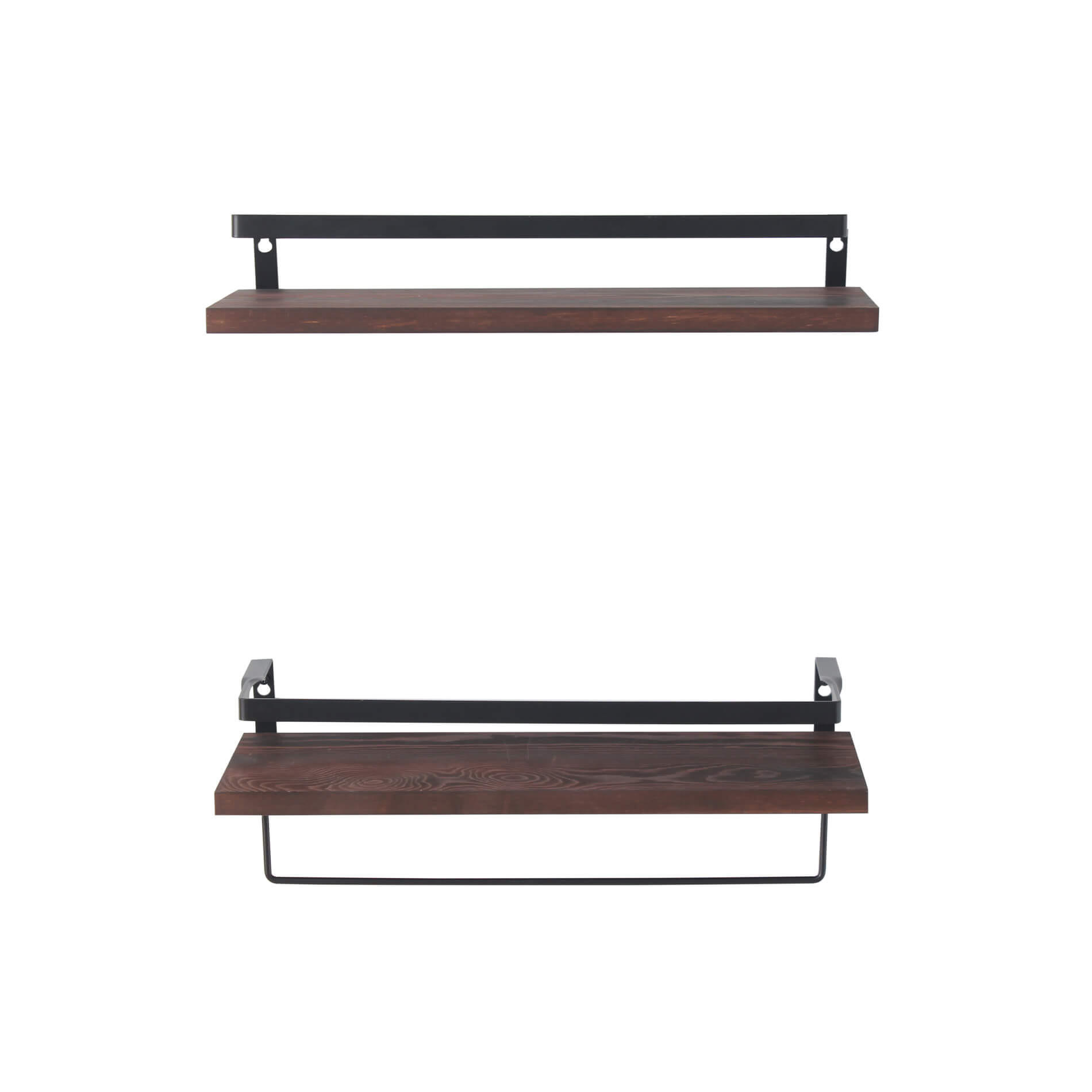 WANDREGALE SET, 2er Set Braun 15/42/13 cm - Braun, Metall (15/13/42cm) - Mobili Rebecca