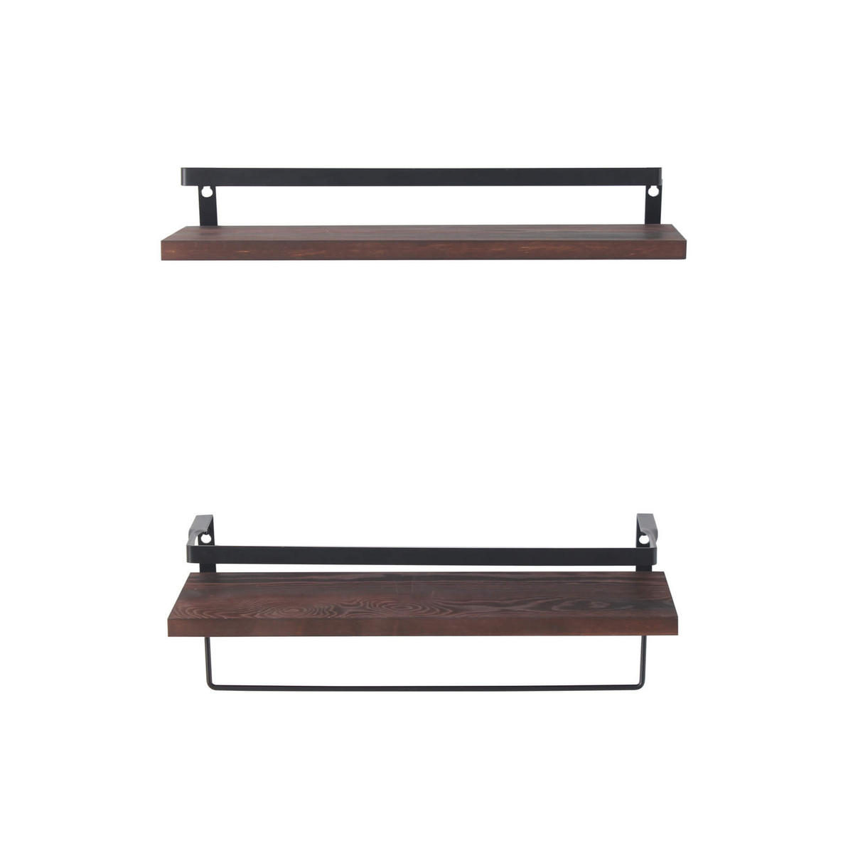 WANDREGALE SET, 2er Set Braun 15/42/13 cm - Braun, Metall (15/13/42cm) - Mobili Rebecca