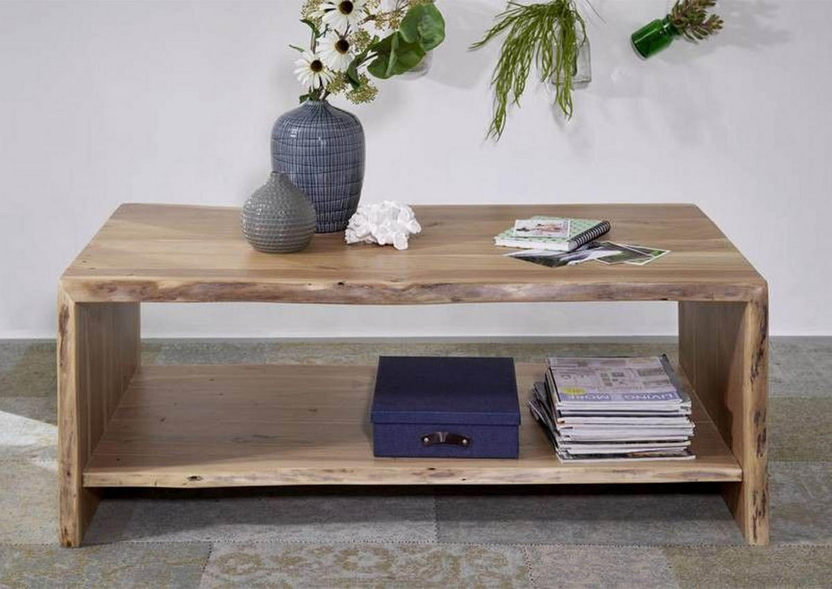 COUCHTISCH Akazie 120x70x45 natur lackiert PURE ACACIA #308 - Braun, Holz (120/70/45cm) - Massivmoebel24