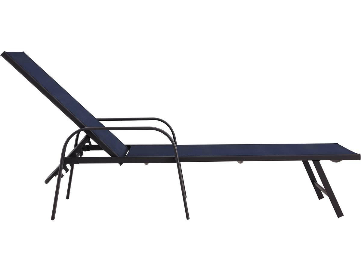 SONNENLIEGE Farniente 2er-Set Dunkelblau - Dunkelblau, Metall (193/45/59cm) - Habitat Garten