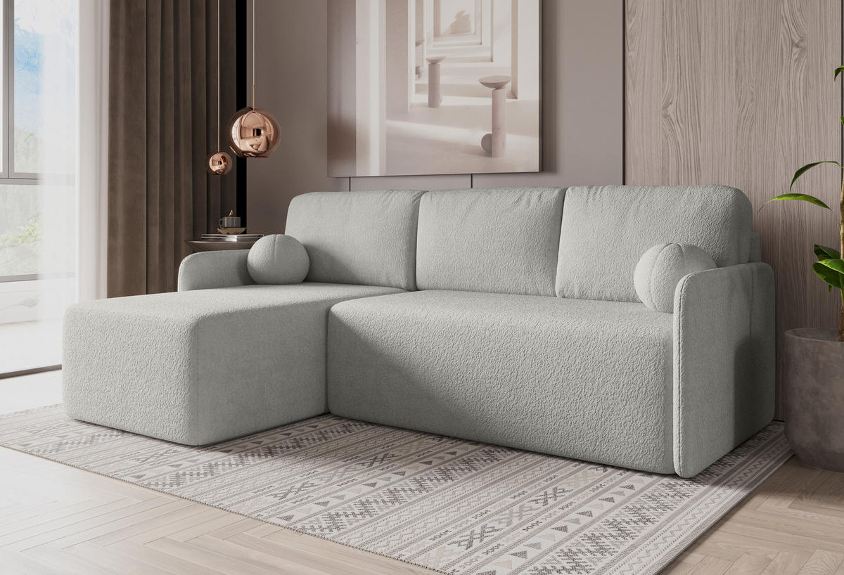 ECKSOFA MONDI Hellgrau - Hellgrau/Schwarz, Kunststoff/Textil (212/142cm) - Luxkor24