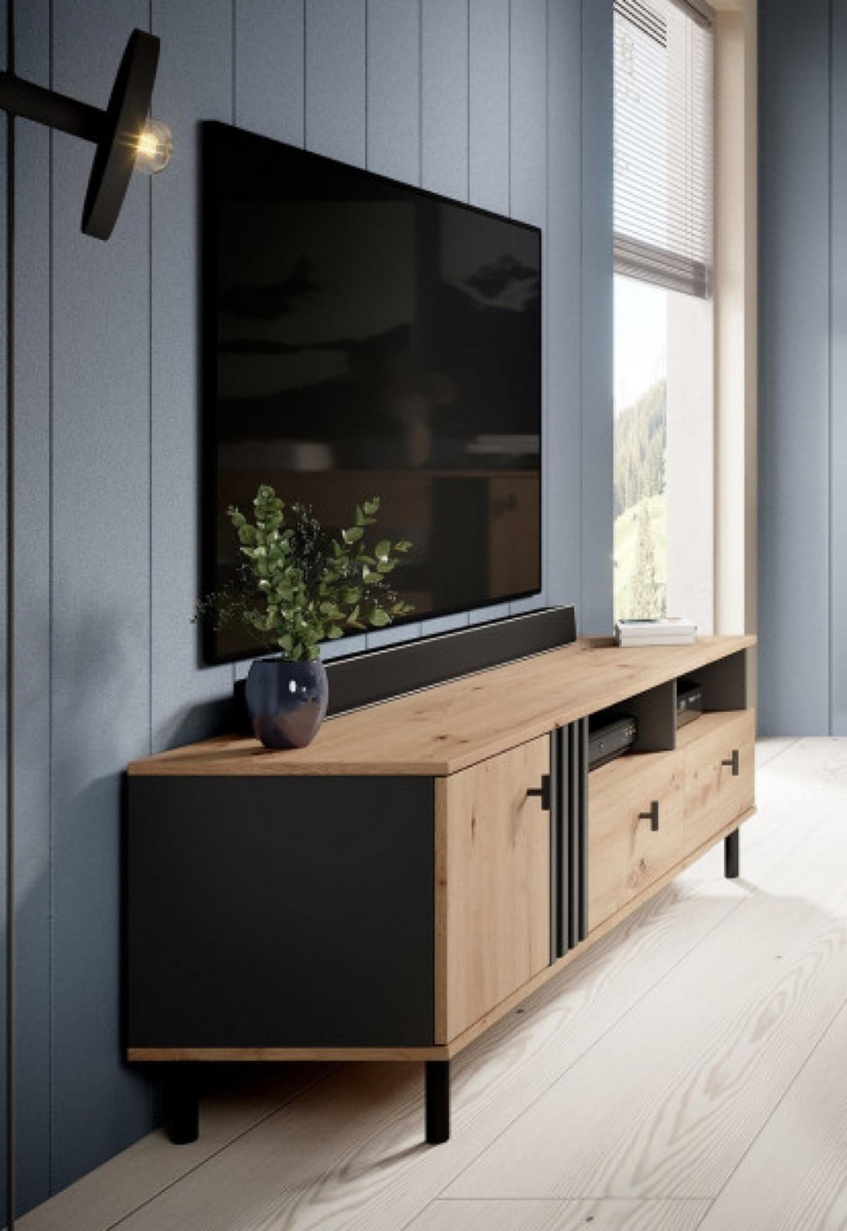 TV-LOWBOARD Weiß MANDI B 165 cm - Multicolor, Holzwerkstoff (165.1/49.2/40cm) - Sepro Meble