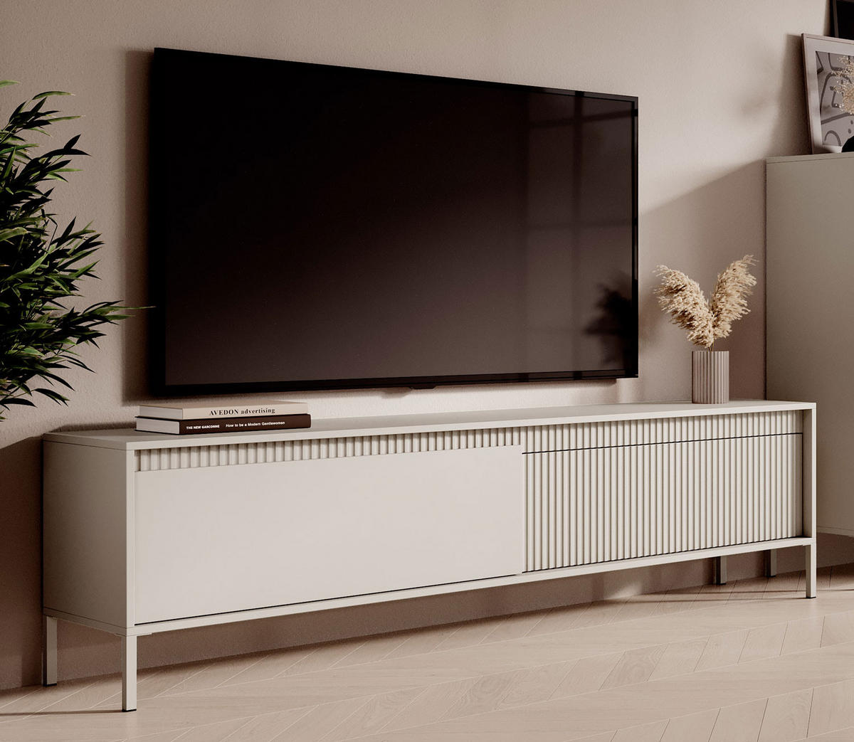 LOWBOARD Senso beige 188 / 40 / 54cm - Beige, Holz/Holzwerkstoff (188/54/40cm) - Feldmann-Wohnen