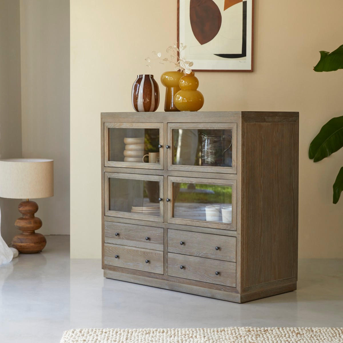 SIDEBOARD Pablo Grau aus Eiche - Grau, Holz (110/100/50cm) - Tikamoon