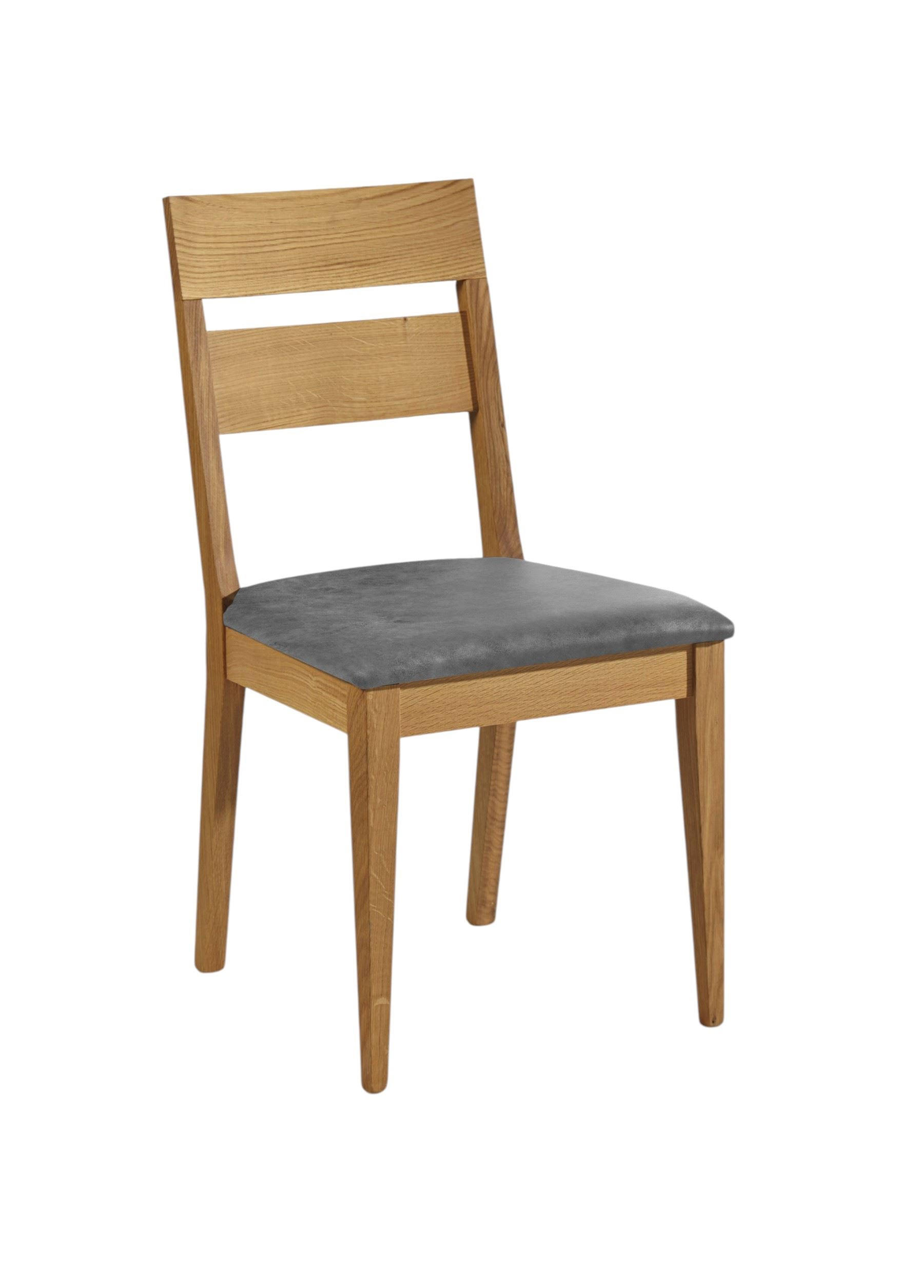 ESSZIMMERSTUHL 2er-Set Delfi 7 Wildeiche Massiv/Microfaser Grau - Grau, Holz (46/90/54cm) - 58aufmkessel