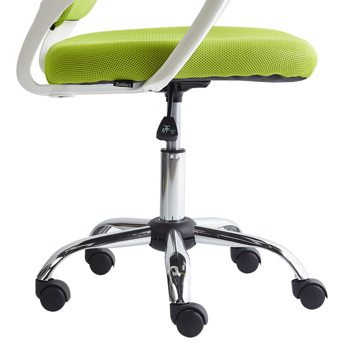 BÜROSTUHL Limettengrün Solid - Limette/Silberfarben, Textil (60/88/60cm) - Beliani