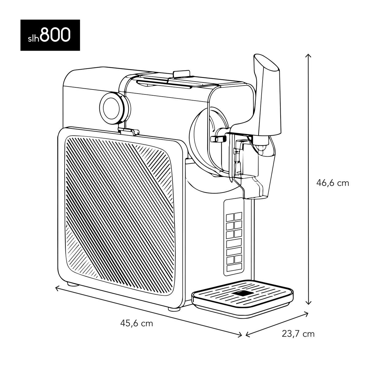 SLUSH-MASCHINE SLH800 Schwarz, mit 5 voreingestellten Modi, 2,5L - Schwarz, Kunststoff (23.7/46.8/45.6cm) - HKoenig