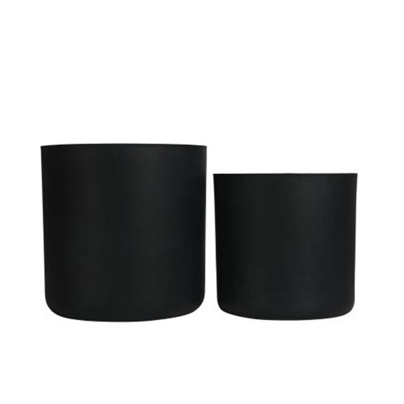 PFLANZENTOPF-SET Beton, schwarz, Ø 34 & 40 cm, für Garten & Terrasse - Schwarz, Keramik (33.8/32.3cm) - Biohort