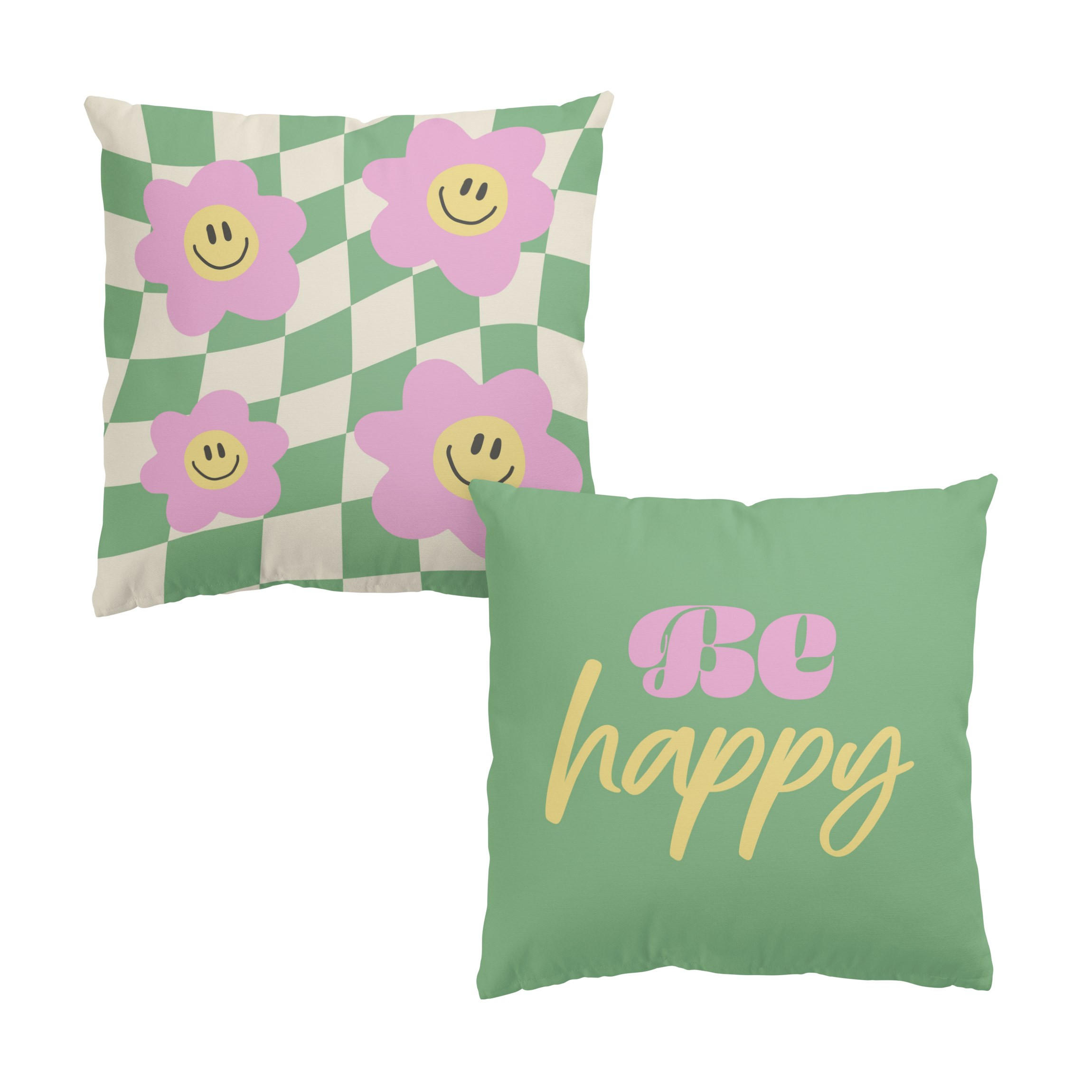 DEKOKISSEN 2er-Set Retro Duo IV 40/40 cm - Grün, Textil (40/40cm) - Bilderwelten