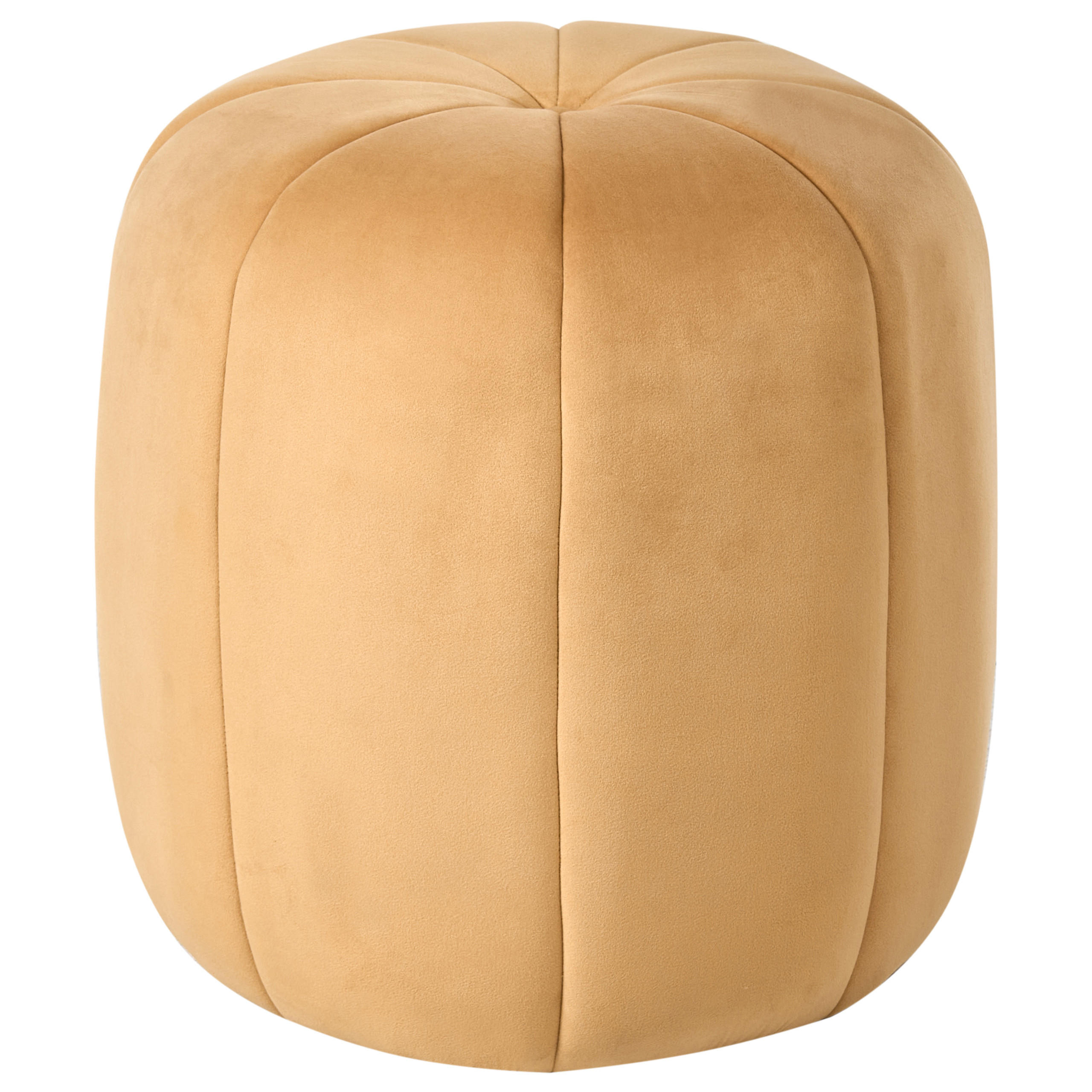POUF Samtstoff Senfgelb Selby - Gelb, Textil (40/46/40cm) - Beliani