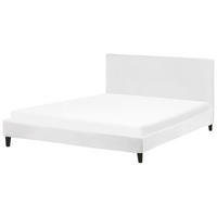 PAT TAPIȚAT 180/200cm alb Fitou - alb, material textil (180/200cm) - Beliani