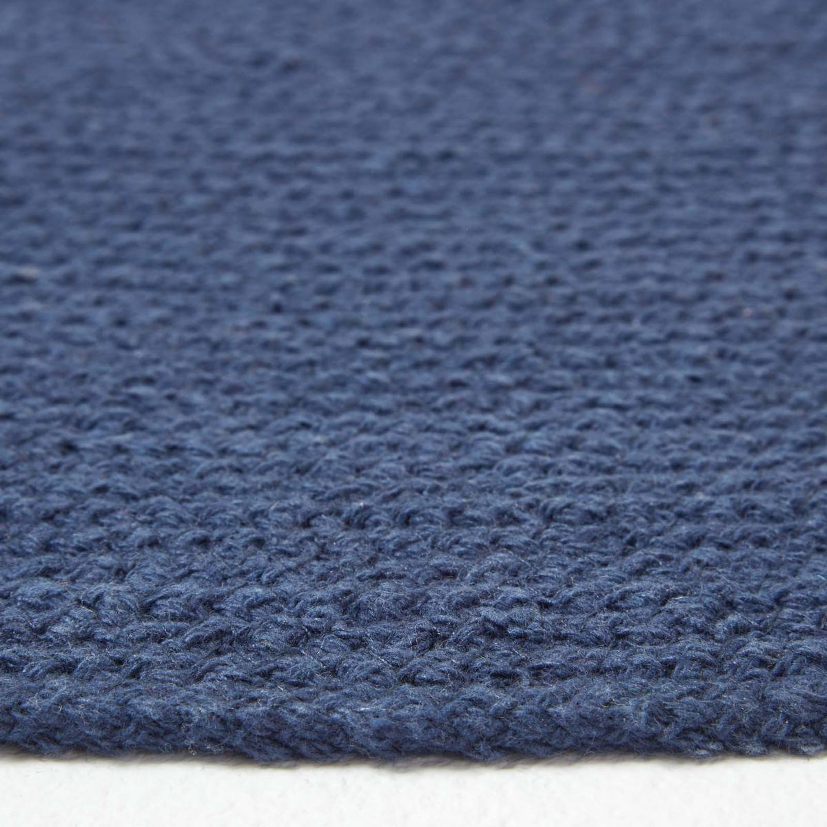 TEPPICH geflochten rund 120 cm - Dunkelblau, Textil (120/120cm) - Homescapes