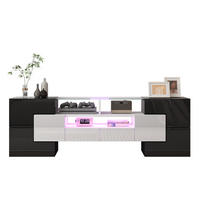 LOWBOARD 145/30/51 cm in Weiß aus MDF/Spanplatte mit LED-Beleuchtung - Weiß, Holzwerkstoff (30/51/145cm) - OKMYHOME