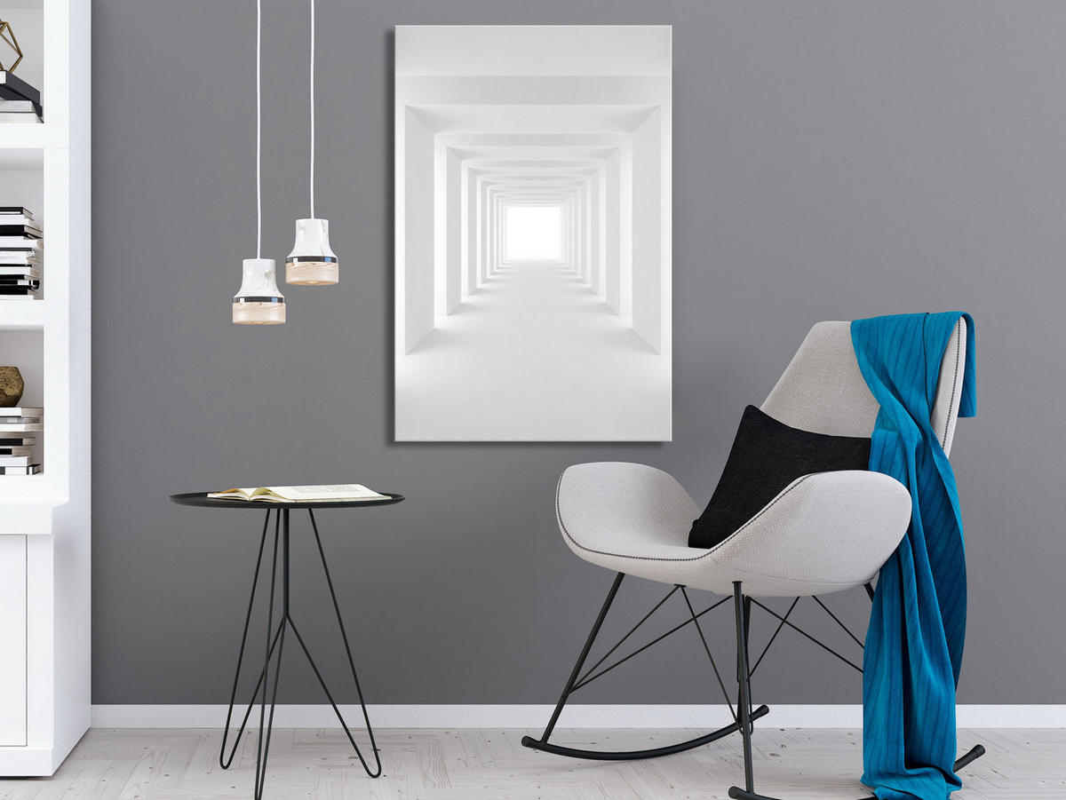 KUNSTDRUCK Grau 60/90 cm - Weiß/Grau, Textil (60/90cm) - KUNSTLOFT