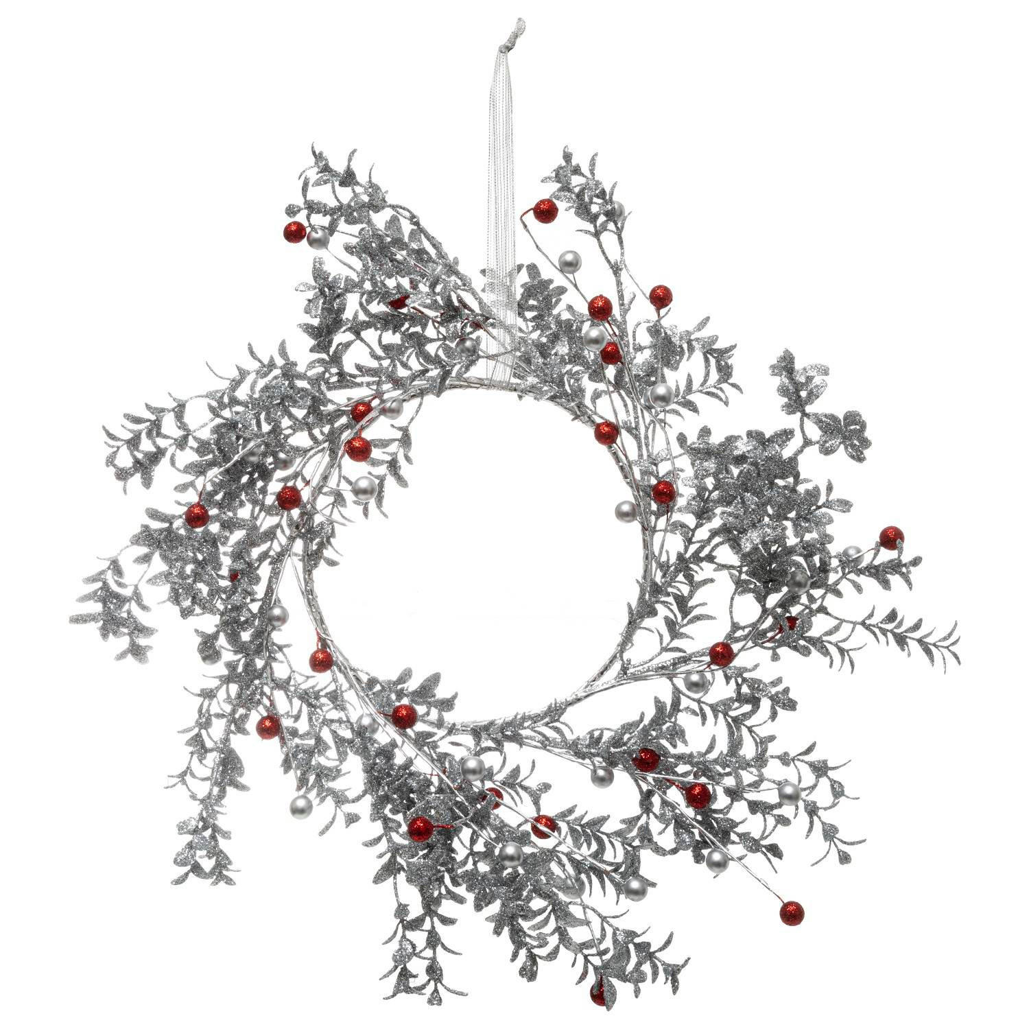 ADVENTSKRANZ Ø 44 cm - Silberfarben, Kunststoff (44/44cm) - Fééric Lights and Christmas