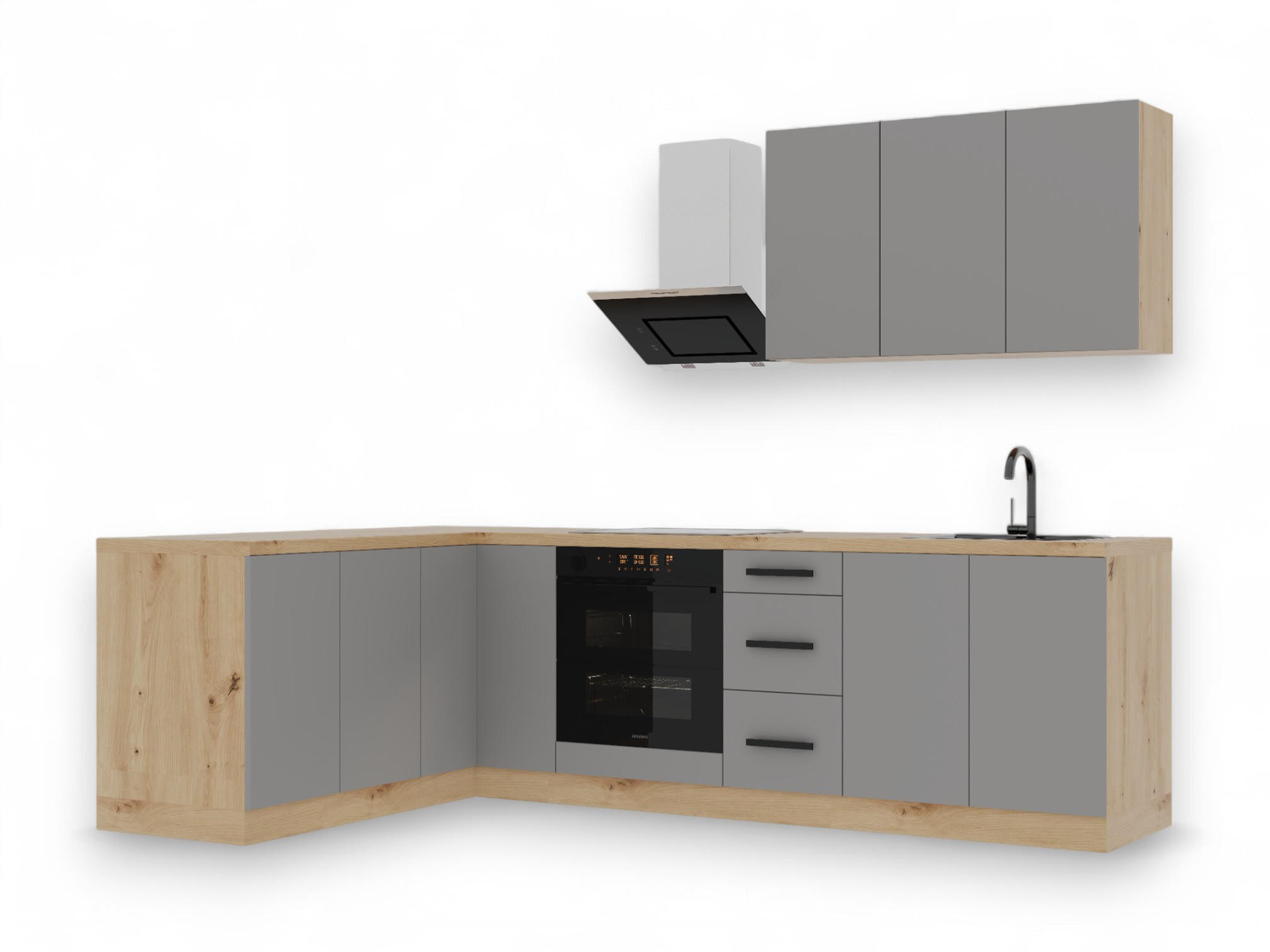 WINKELKÜCHE 270 cm Langen K99-M270 - Beige, Holz (270/212/170cm)