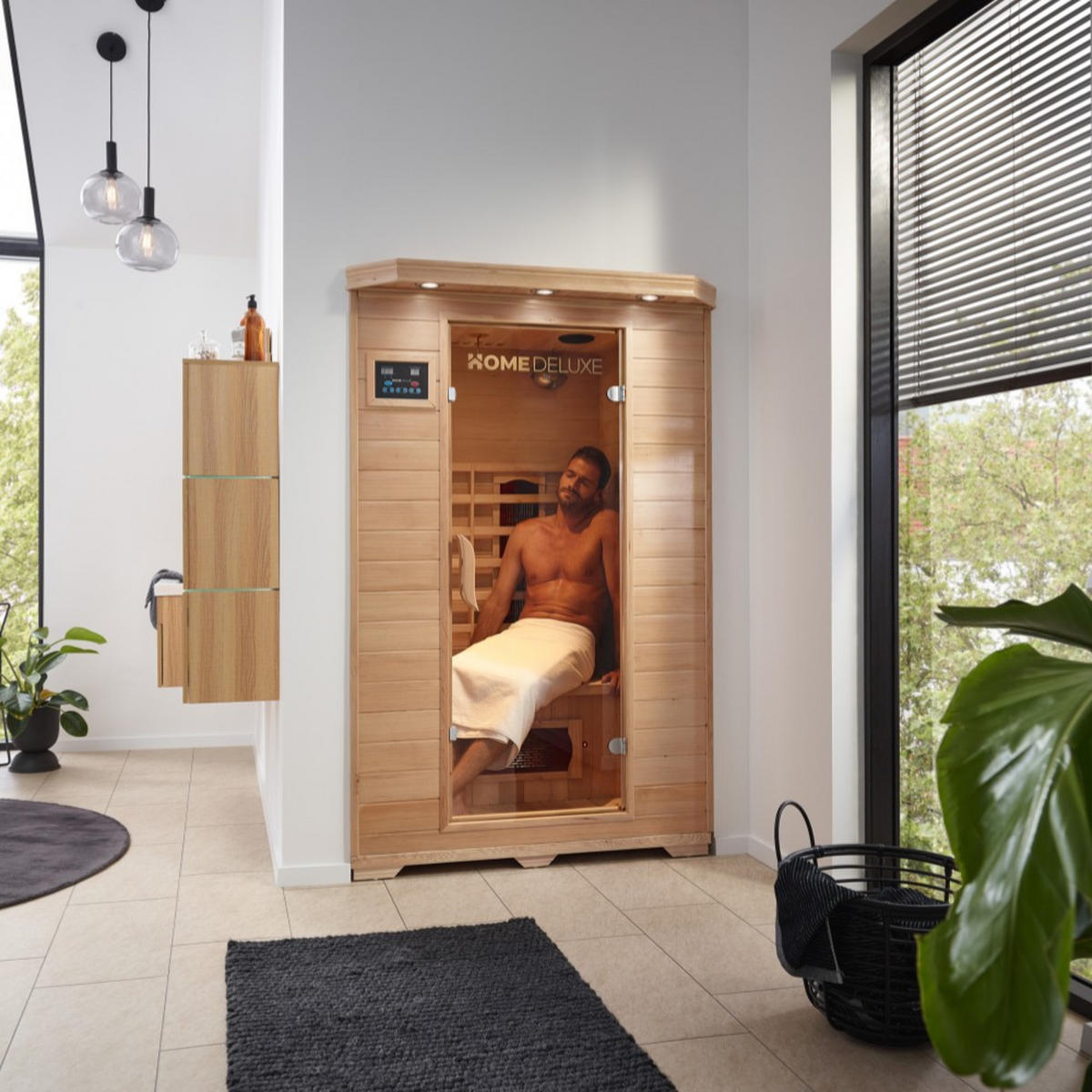 INFRAROTKABINE REDSUN M - Braun, Holz (120/190/105cm) - Home Deluxe