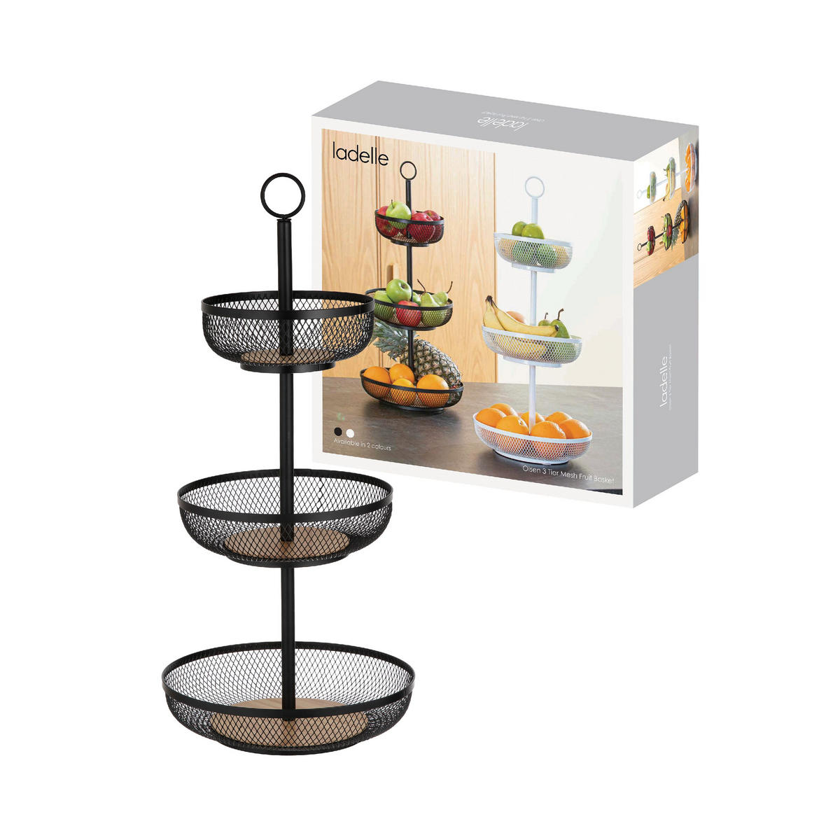 ETAGEREN Olsen mit 3 Etagen - Schwarz, Metall (31.5/54cm) - Ladelle