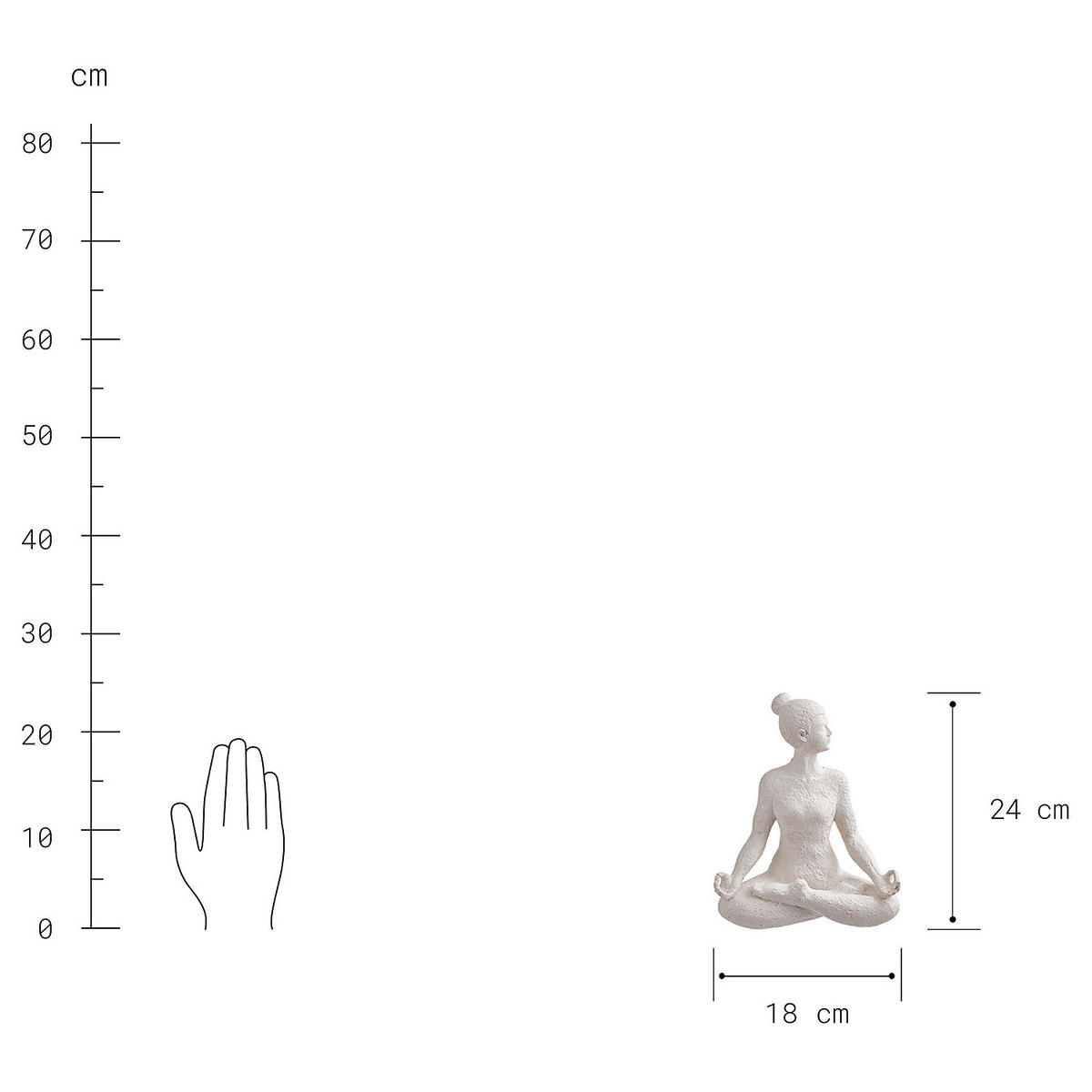 DEKO-FIGUR Lotus - Weiß, Stein (18/24/15cm) - Butlers