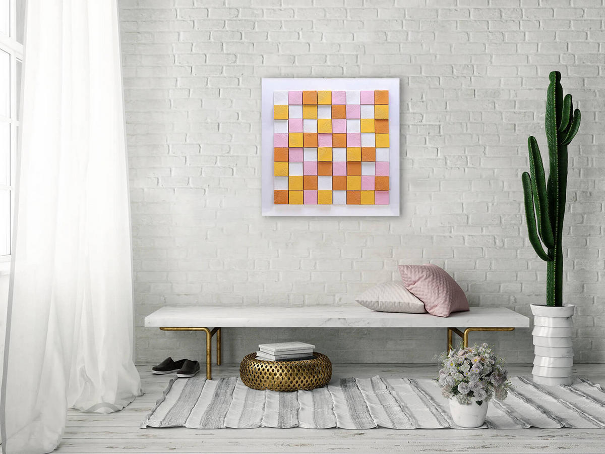 HOLZBILD Bunt 80/80 cm - Multicolor, Holz (5.57/80cm) - KUNSTLOFT