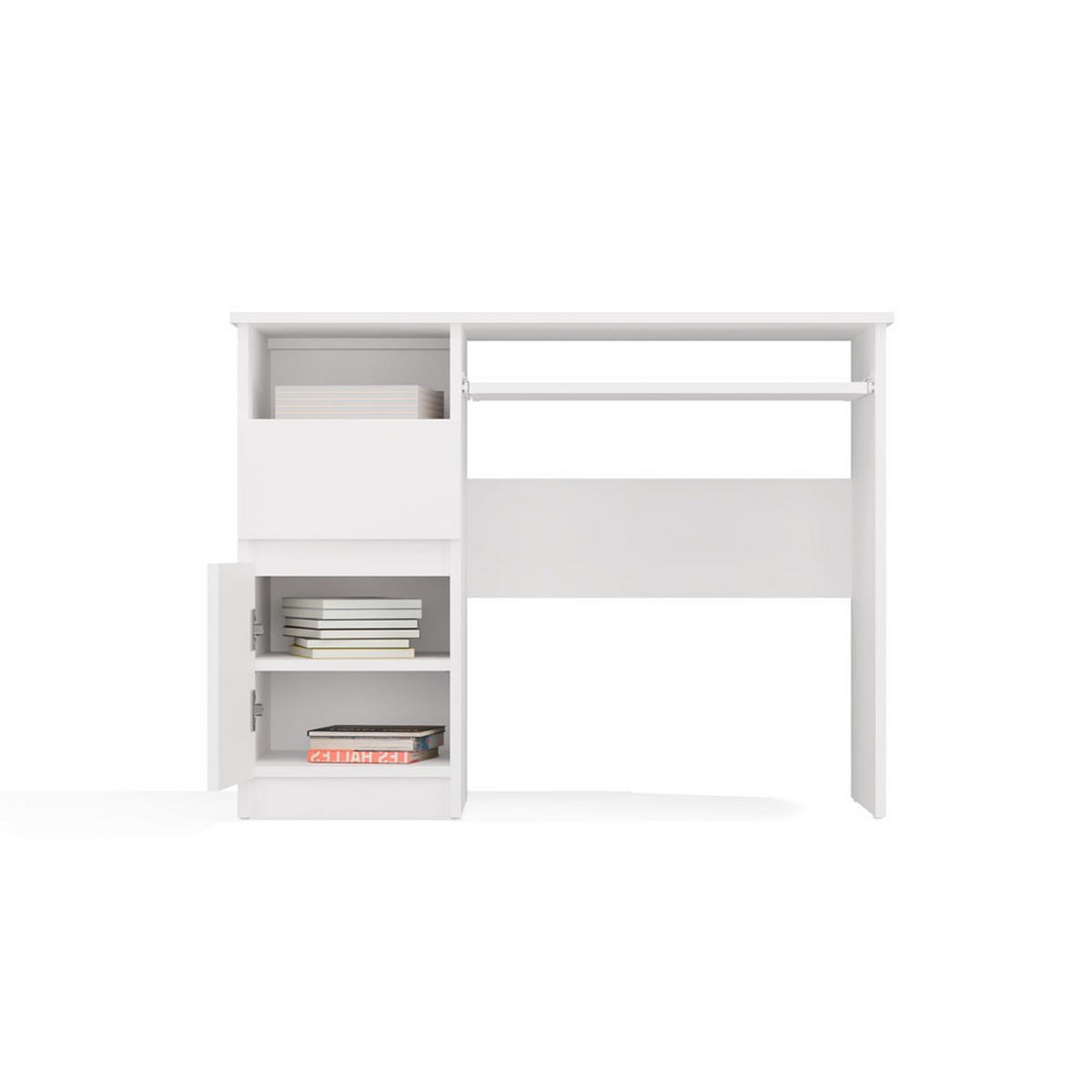 SCHREIBTISCH Weiß 98/75/51 - Weiß, Holzwerkstoff (51/98/75cm) - RAUMHIRSCH FURNITURE