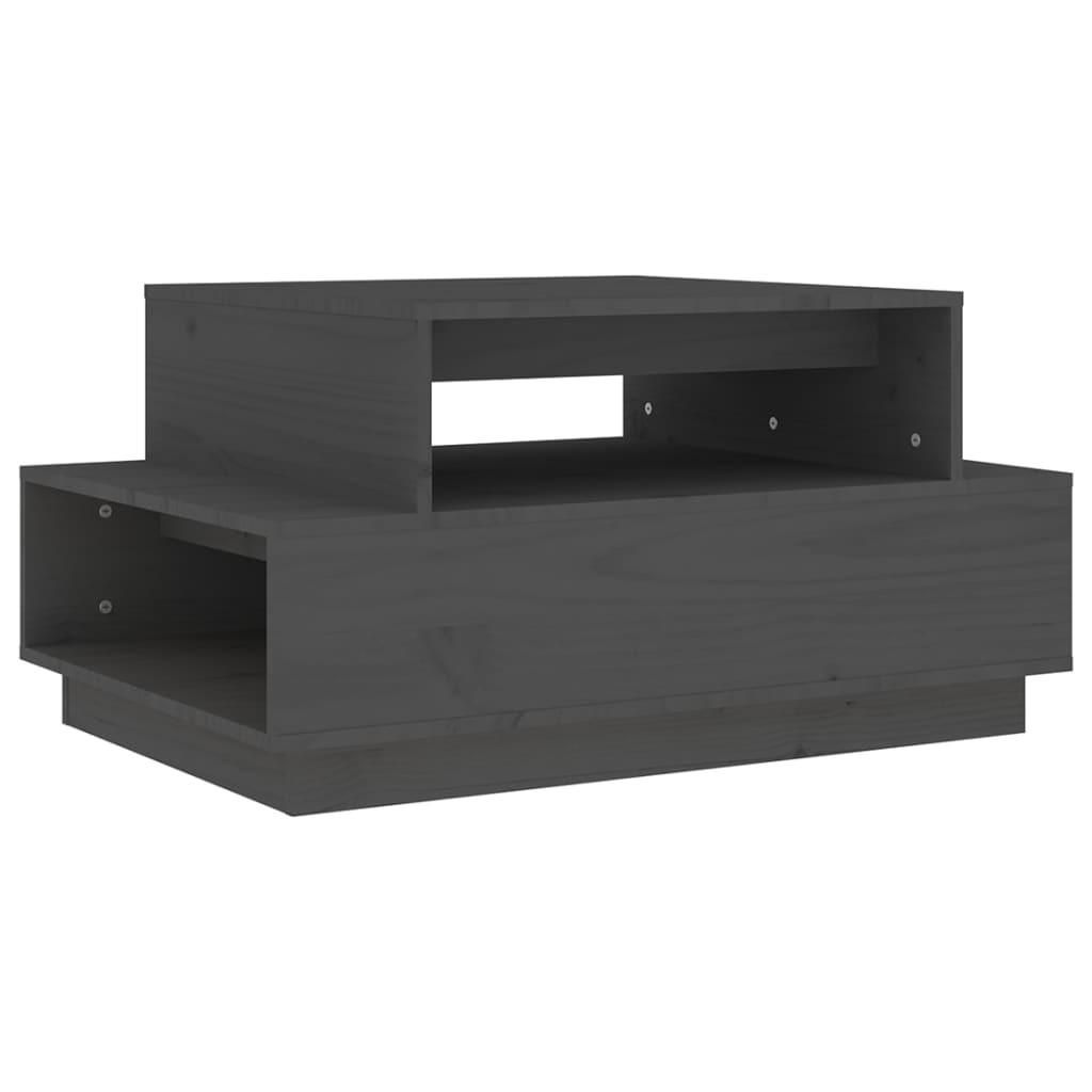 COUCHTISCH Grau 80x55x40,5 cm Massivholz Kiefer - Grau, Holz (80/55/40.5cm) - furnicato