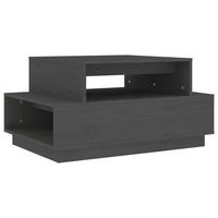 COUCHTISCH Grau 80x55x40,5 cm Massivholz Kiefer - Grau, Holz (80/55/40.5cm) - furnicato
