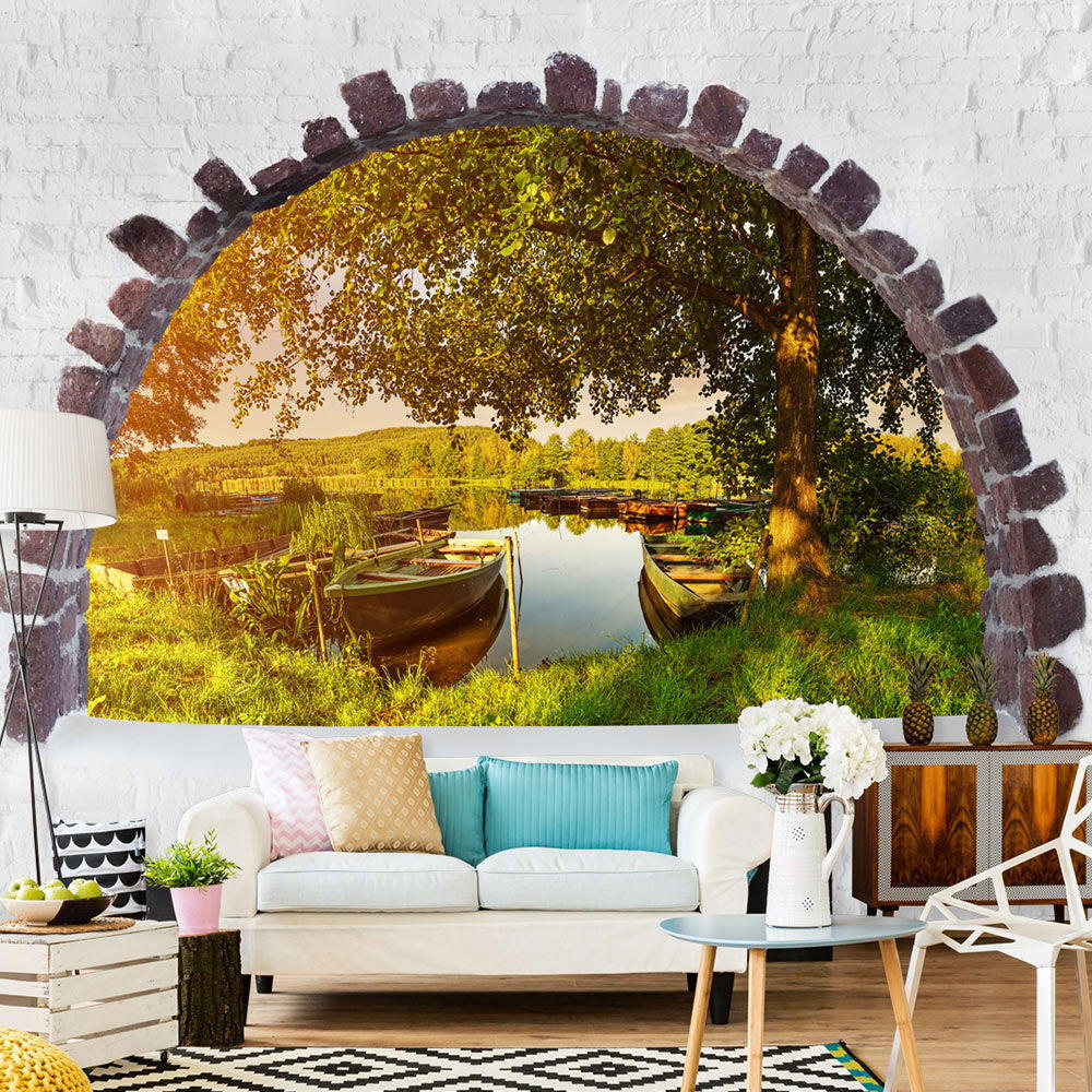 SELBSTKLEBENDE FOTOTAPETE Grün 98/70 cm - Braun/Grün, Kunststoff/Textil (98/1cm) - KUNSTLOFT