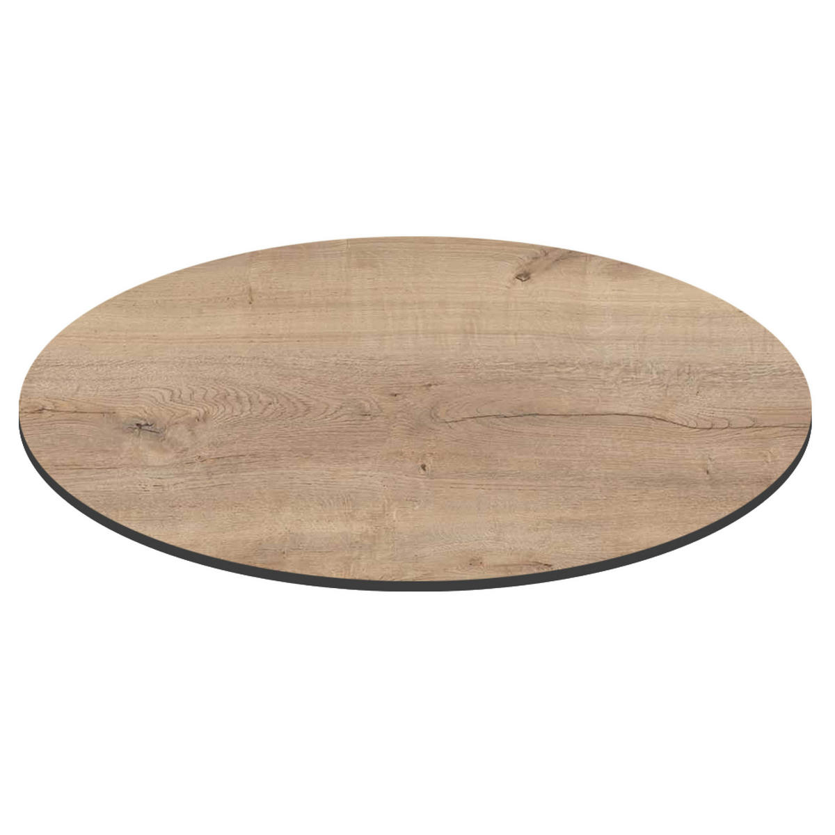 GARTENTISCH rund, Natur-Eiche - Beige, Holzwerkstoff (70/70/72cm) - Oviala