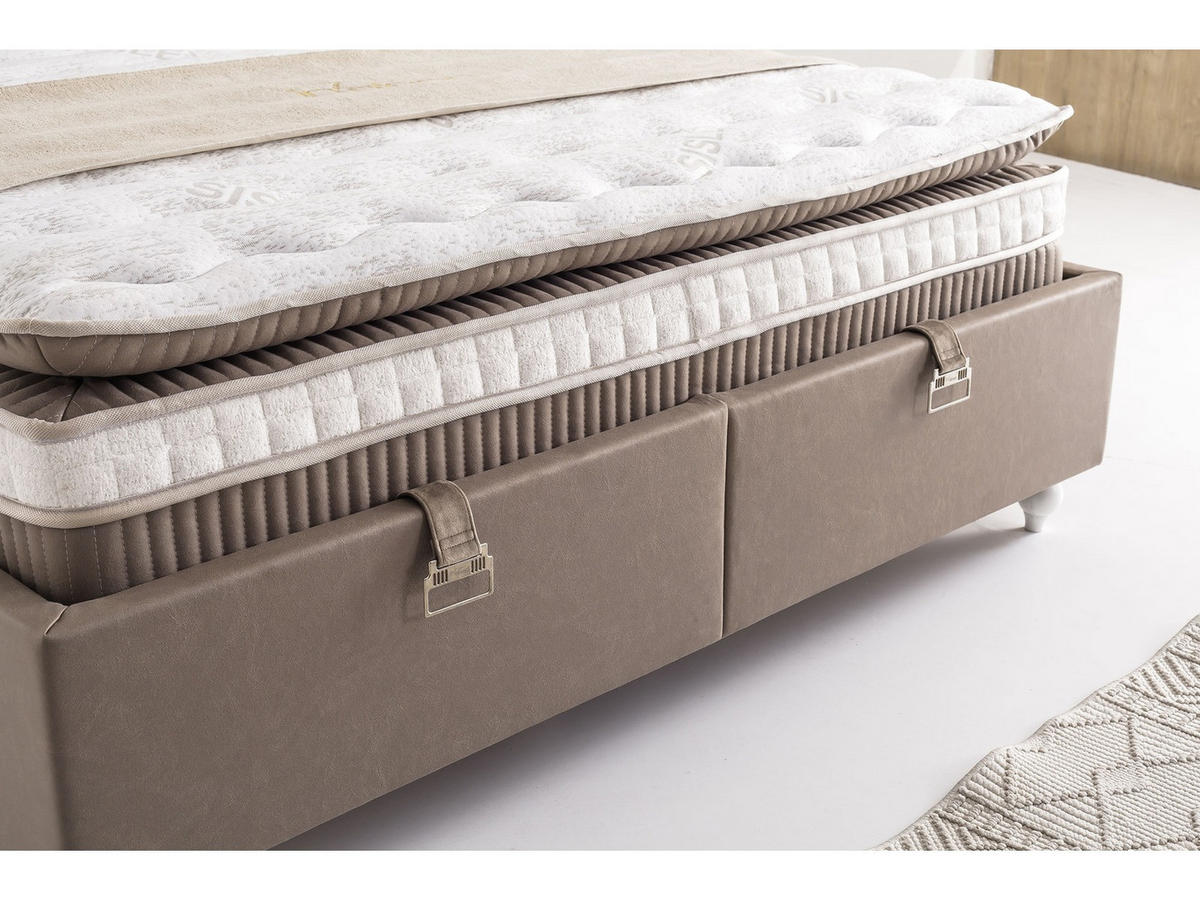 POLSTERBETTSET Monaco 120x200 Braun - Braun, Textil/Metall (120/200cm) - Villa Möbel
