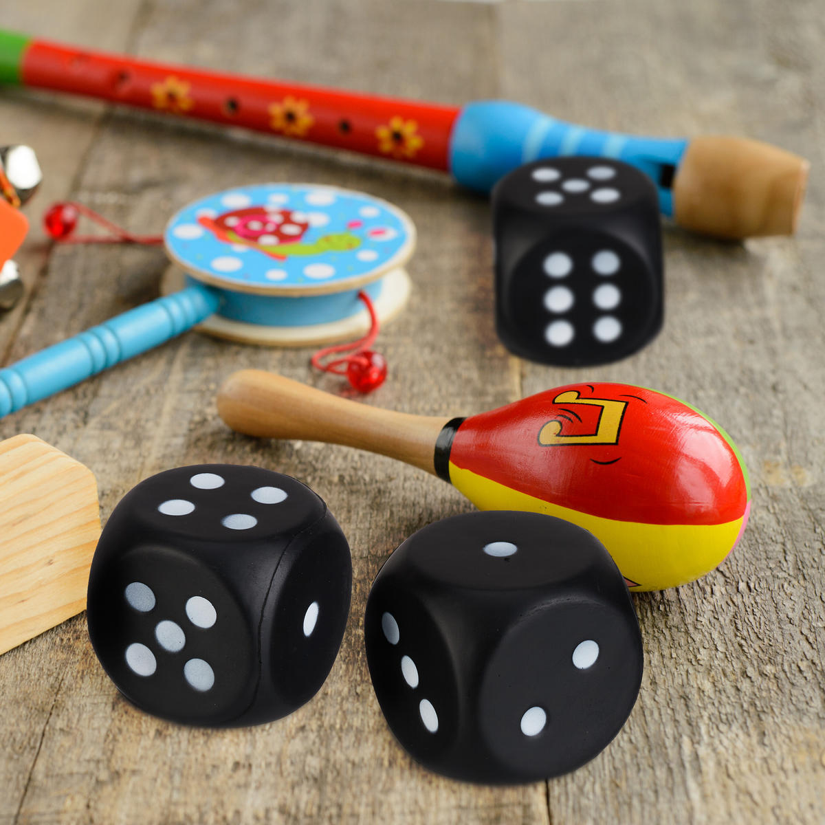 6xSCHAUMSTOFFWÜRFEL - Schwarz, Kunststoff (7.5/7.5cm) - Relaxdays