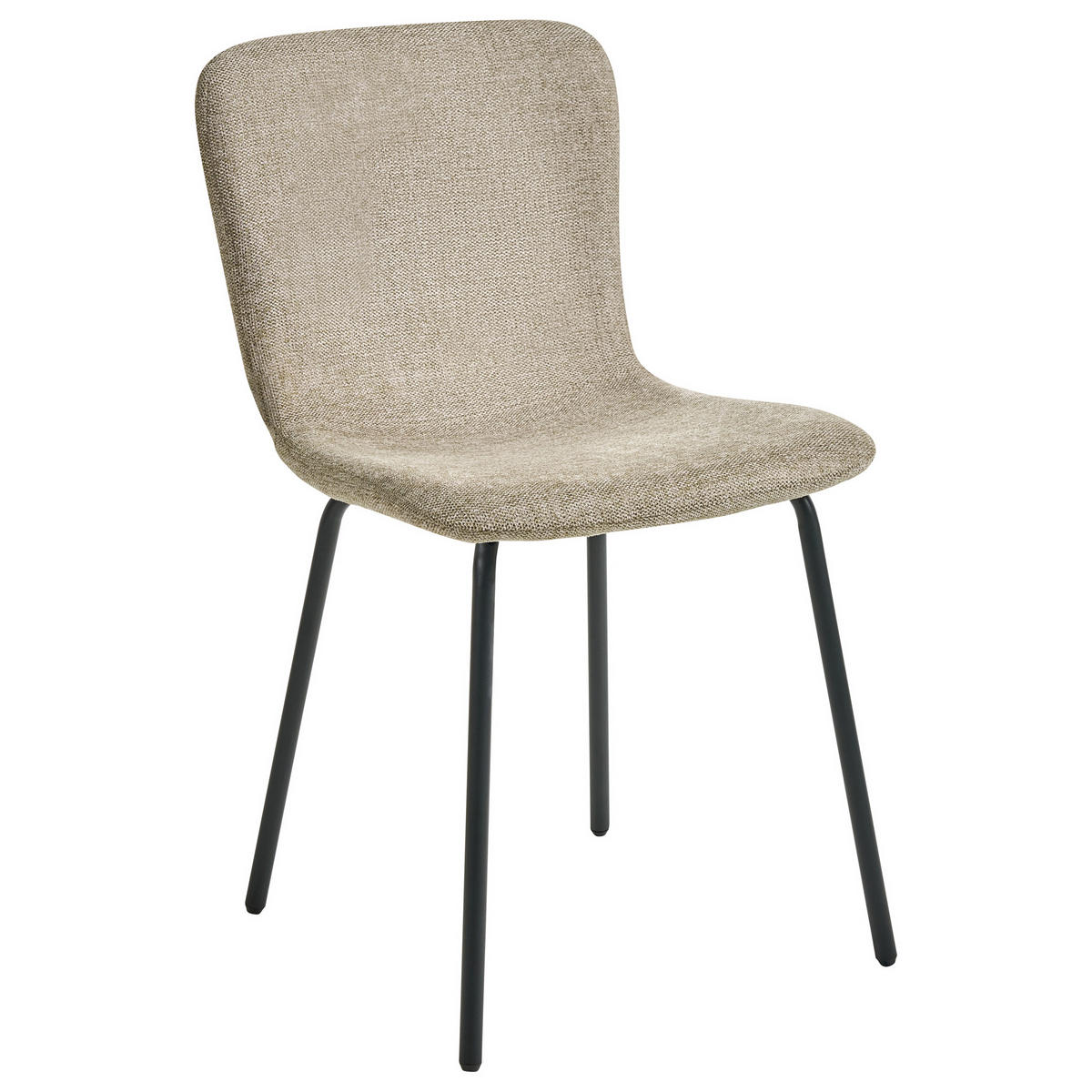 ESSZIMMERSTUHL 4er-Set Beige Caldwell - Beige/Schwarz, Textil (45/80/46cm) - Beliani