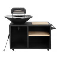 HOLZKOHLENGRILL maréchal Schwarz - Schwarz, Metall (81/124/142cm) - Habitat Garten