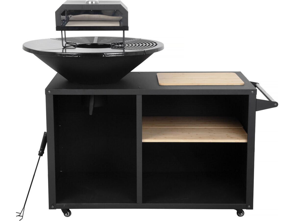 HOLZKOHLENGRILL maréchal Schwarz - Schwarz, Metall (81/124/142cm) - Habitat Garten