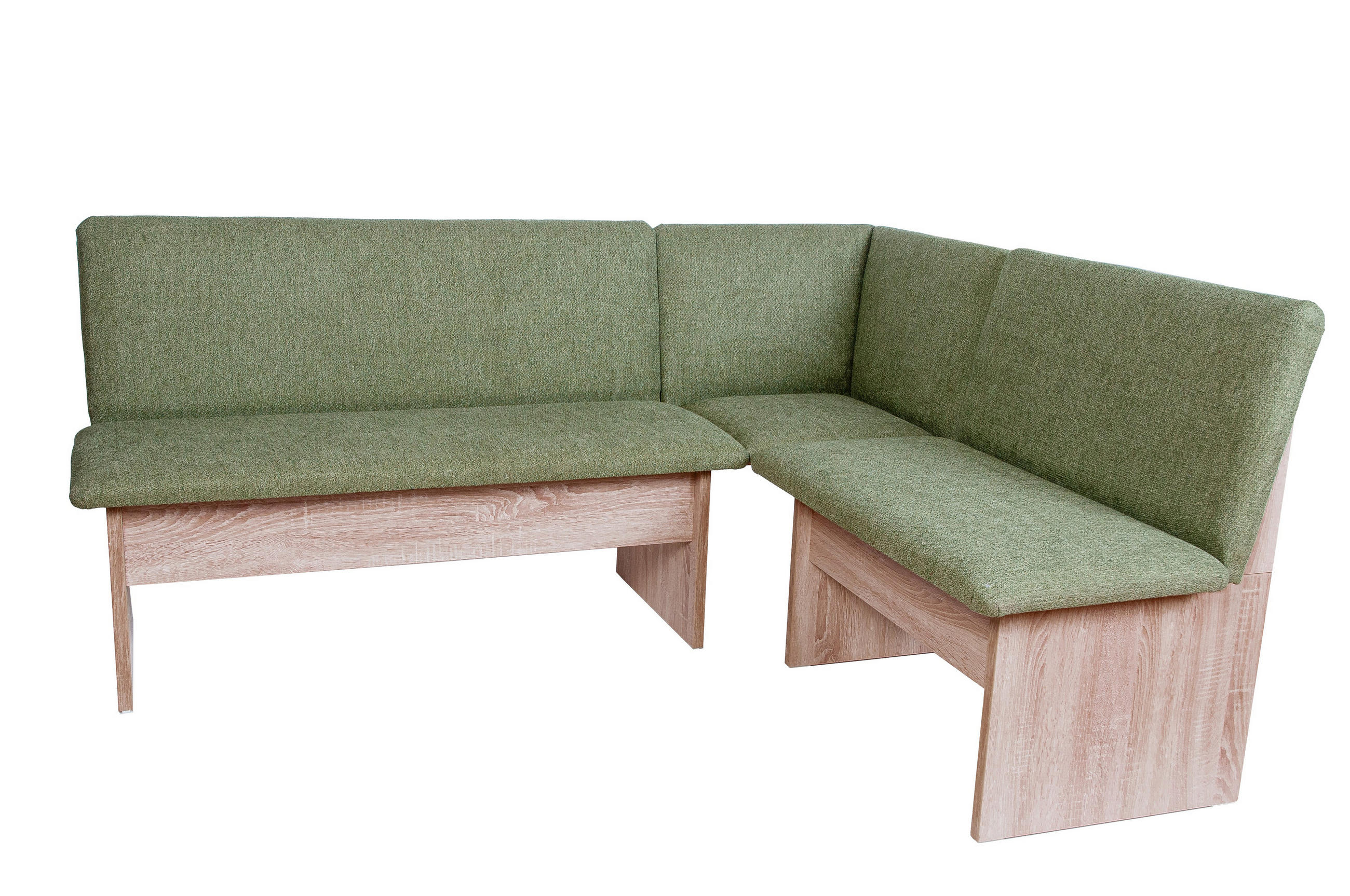 ECKBANK Die Vielseitige - Grün/Sonoma Eiche, Holzwerkstoff/Textil (145/185cm) - Kundler Home