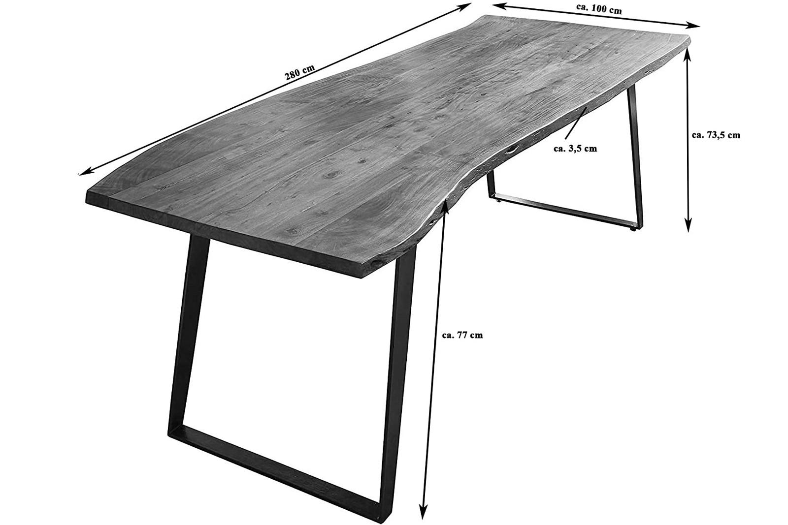 ESSTISCH HOBART - Beige/Schwarz, Holz/Metall (100/280/77cm) - SAM