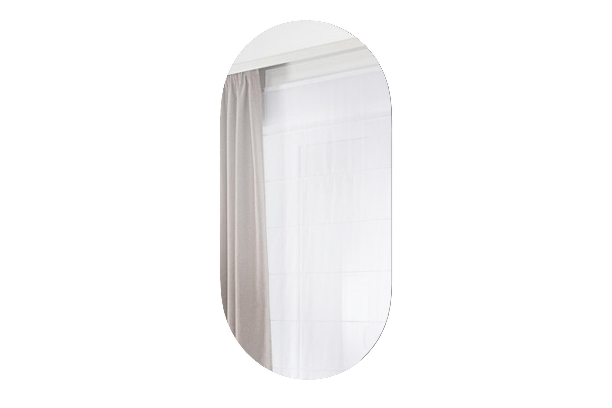 SPIEGEL CATTA mit einer länglichen Form, silber - Silberfarben, Glas (45/90/2cm) - KONSIMO®