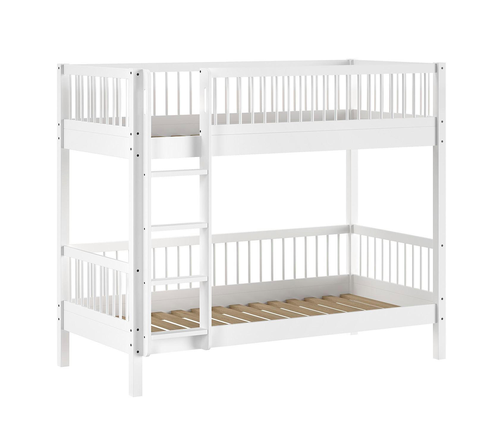 ETAGENBETT 90x200 Keeley Buche Weiß Holz Komfort Stabil Modern Design - Weiß, Holz (90/200cm) - 58aufmkessel