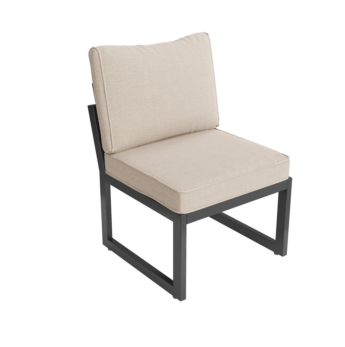 GARTENMÖBEL-SET 95/63/65 cm beige aus Metall und Polyester, modular - Beige, Metall - OKWISH