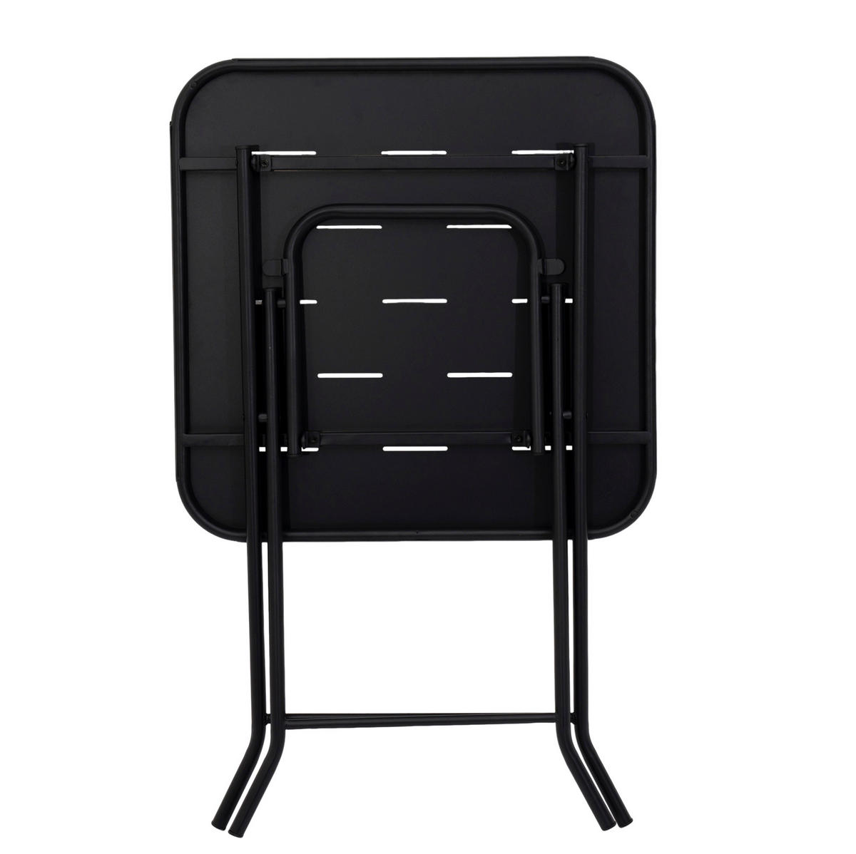 BISTRO-SET 60/60/73 cm schwarz aus Stahl klappbar - Schwarz, Metall - OKWISH