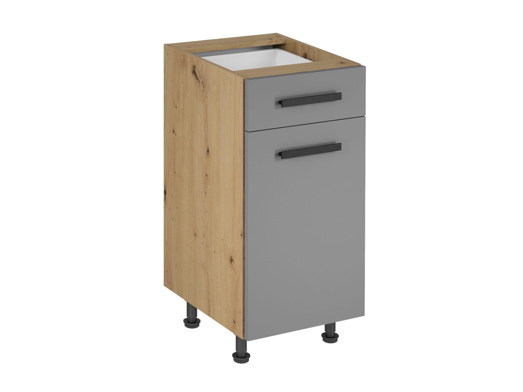 UNTERSCHRANK 40 cm – Nexa D40S1 – Beige / Push-to-Open Mechanismus - Beige, Holzwerkstoff (40/82/47cm) - ROYAL24_MARKT