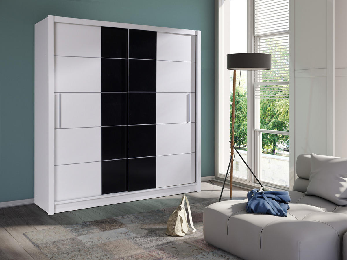 SCHWEBETÜRENSCHRANK HELDEN 204,4/215/62,5cm 2-türig Weiß - Weiß, Holzwerkstoff (204.4/215/62.5cm) - MASSENO