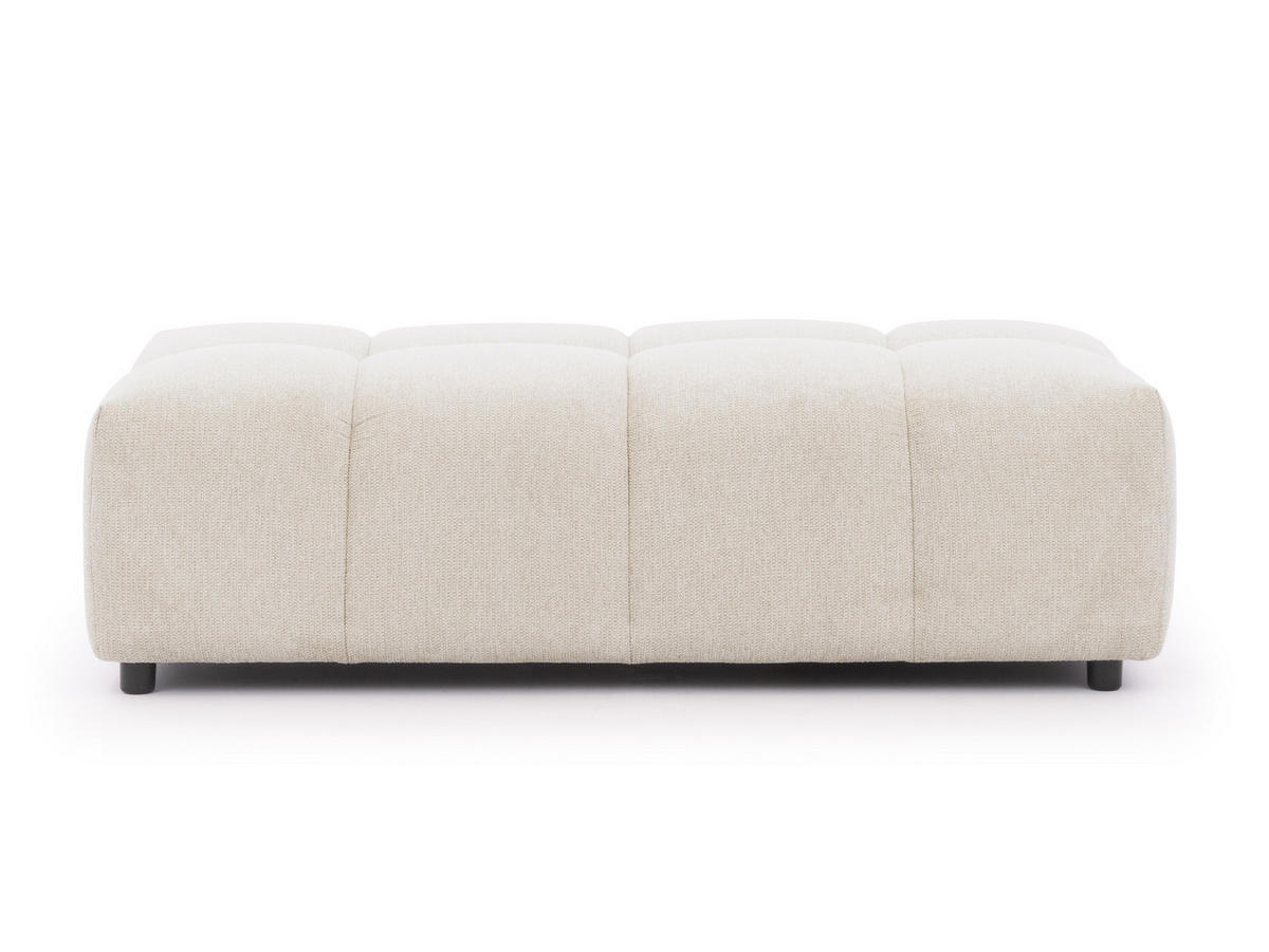 HOCKER Bubble mit Sitzfläche in Bubble-Optik aus weichem Hellbeige Strukturstoff mit schöner Sitzkomfort - Beige/Schwarz, Holz/Kunststoff (147/42/74cm) - S-Style Möbel