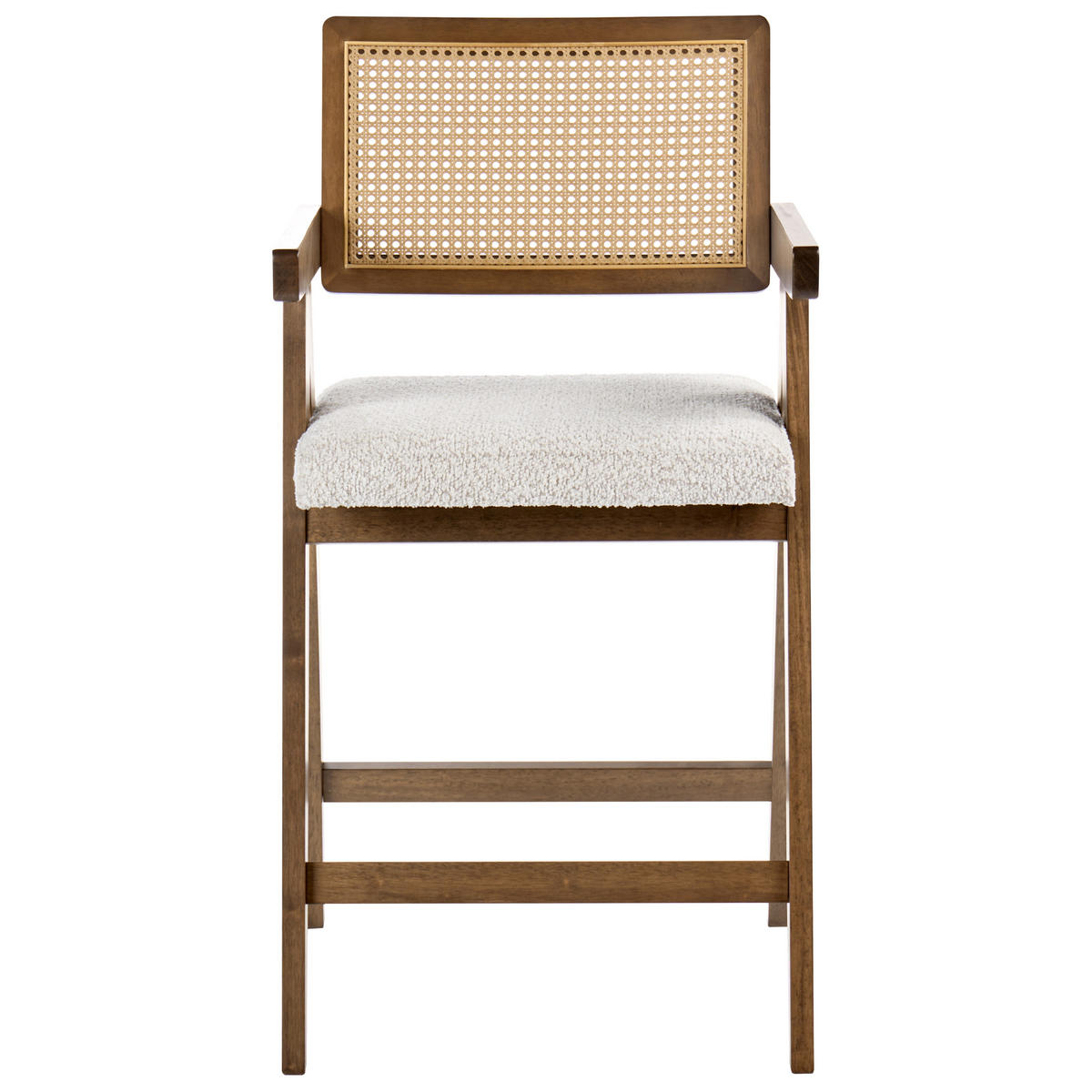 BARSTUHL 2er-Set Holz Braun/HellbeigeAva - Beige, Holz (55/102/65cm) - Beliani