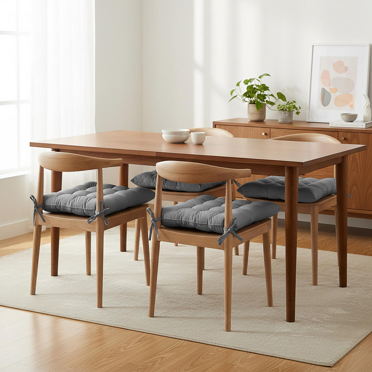 4XSTUHLKISSEN - Grau, Kunststoff/Textil (40/40/5cm) - Relaxdays